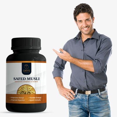7 Days Safed Musli Powder capsule For Boost Energy or Stamina(60 Capsules)