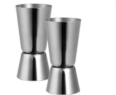 finality Stainless Steel Double Sided Jigger/Peg Measure 30 & 60 ml 2 - Piece Bar Set(Stainless Steel)