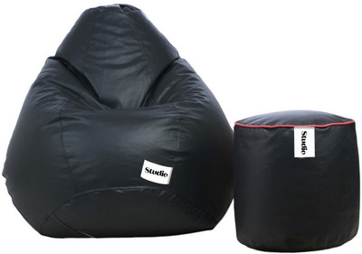 Flipkart Perfect Homes Studio XXL Tear Drop Bean Bag Cover  (Without Beans)(Grey)