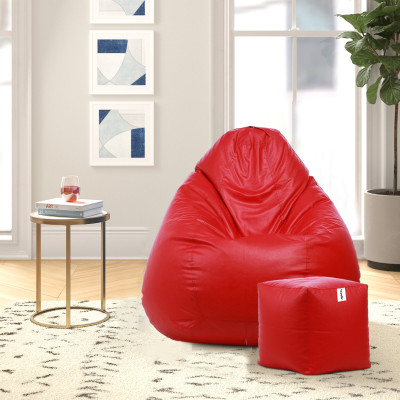 Flipkart Perfect Homes Studio XXL Tear Drop Bean Bag Cover  (Without Beans)(Red)