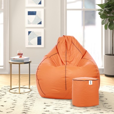 Flipkart Perfect Homes Studio XXL Tear Drop Bean Bag Cover  (Without Beans)(Orange)