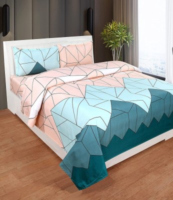 CHHILAKIYA 144 TC Microfiber Double Geometric Flat Bedsheet(Pack of 1, Multicolor)