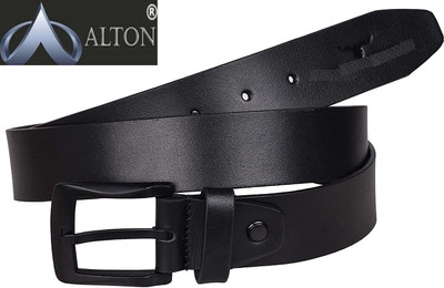 Alton Men Casual, Party Black Genuine Leather Belt