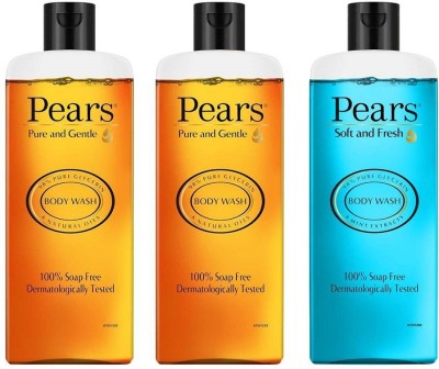 Pears Pure & Gentle Shower Gel 250 ml + Soft & Fresh Shower Gel 250 ml(3 x 250 ml)