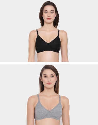 Clovia Women T-Shirt Non Padded Bra(Black, Grey)