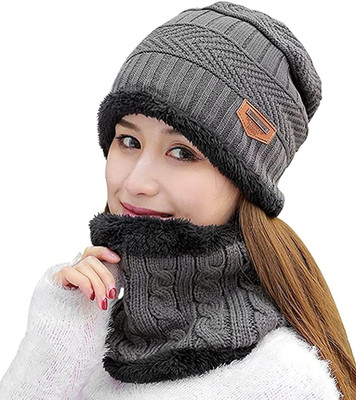 poshing Striped Beanie Cap