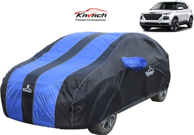 Kavach Car Cover For Hyundai Venue (With Mirror Pockets)(Blue, Black)