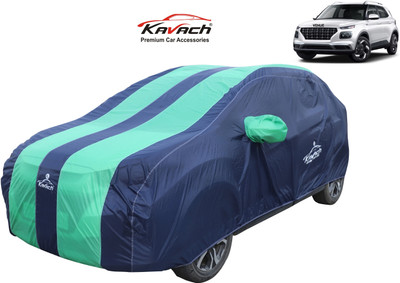 Kavach Car Cover For Hyundai Venue (With Mirror Pockets)(Blue, Green)