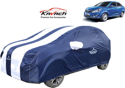 Kavach Car Cover For Tata Zest Quadrajet 1.3 XM (With Mirror Pockets)(Blue, White)