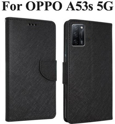 Krumholz Flip Cover for OPPO A53s 5G(Black, Dual Protection, Pack of: 1)