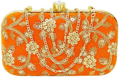 BABERWAL ENTERPRISES Casual, Formal, Party, Sports Orange  Clutch