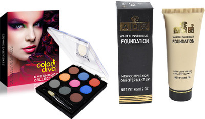 adbeni Combo - 18 Color Eye Shadow with Foundation, Pack of 2, (GC1455)(2 Items in the set)