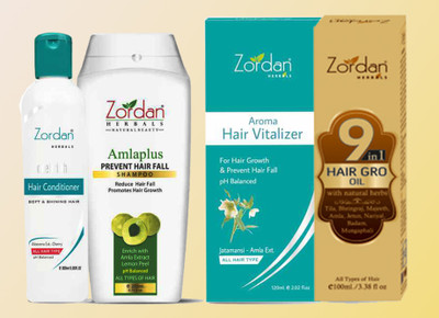 ZORDAN Hair vitalizer + conditioner + amla plus shampoo + hair gro oil(4 Items in the set)