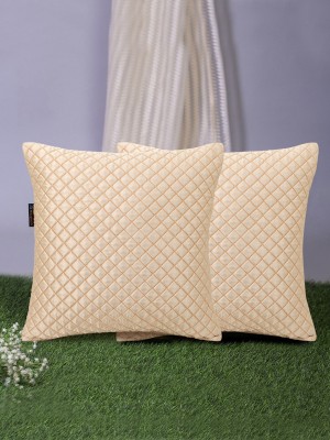 Mezposh Self Design Cushions Cover(Pack of 2, 40 cm*40 cm, Gold)
