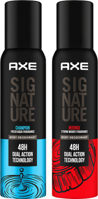 AXE Signature Intense and Champion long Lasting No Gas Deo Perfume For Men (Pack of 2) Body Spray  -  For Men(122 ml, Pack of 2)