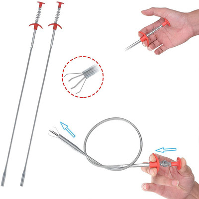 dhanak Drain Clog Remover Tool_Spring Wire_Drain Plunger_20 Inch Tube Drain Cleaner Tool for Sink_Sewer Dredging Tools_(2Pcs.) Multi-purpose Plunger