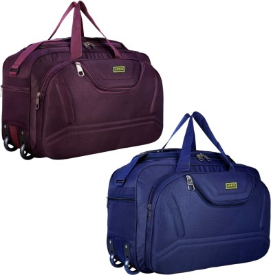 ZERUS (Expandable) Unisex Travel Luggage Bag (54 Cm) Flat Folding Expandable Travel Duffel Bag Duffel With Wheels (Strolley)