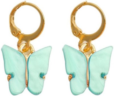 MYKI Stylish Butterfly Hoop Earrings For Women & Girls Metal Hoop Earring