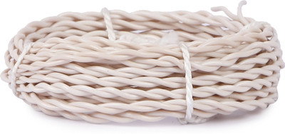 Oxcord 2 core Flexible Copper Wires and Cables 0.5mm for Domestic and Industrial Single Phase Electric Connections up to 1100v (5 Yard) 0.5 sq/mm White 15 ft. Wire(white)