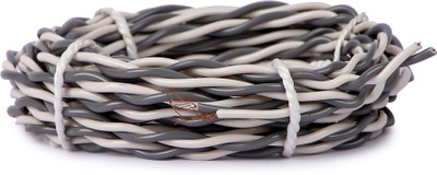 Oxcord 2 core Flexible Copper Wires and Cables 0.5mm for Domestic and Industrial Electric Connections Single Phaseup to 1100v (10 Yard) 0.5 sq/mm Grey 30 ft. Wire(Grey White)
