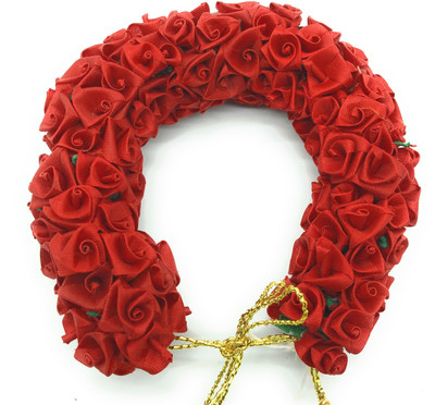 SP GLOBAL Gajra (Pack of 1) Mogra Fragrance Artificial Hair Juda Gajra Hair Accessory Set(Red) Hair Accessory Set Bun(Red)