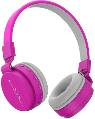 Worricow Sh-12 Thumping Extra Bass Immersive Audio Sound Gym Headphone Bluetooth Headset(Pink, On the Ear)