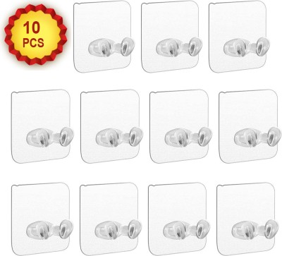 Wishland Self Adhesive Wall Hooks for Power Plug Socket Holder, Toothbrush , Wall Mounted, Multi-Function Wall Storage Hook Pack Of 10 Pcs Hook 10(Pack of 10)