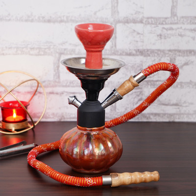 price history - JaipurCrafts Premium Designer Pumpkin Set 10 inch Glass, Iron Hookah