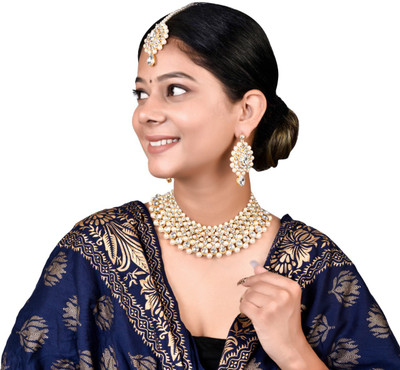 TWOLOVER Brass Silver White Jewellery Set(Pack of 1)