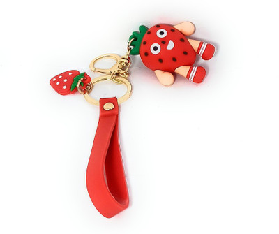 Auspice Strawberry Fruit Figure with Strap Key Chain