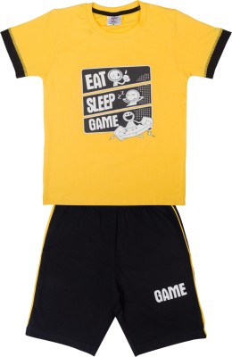Todd N Teen Boys Casual T-shirt Shorts(Yellow)