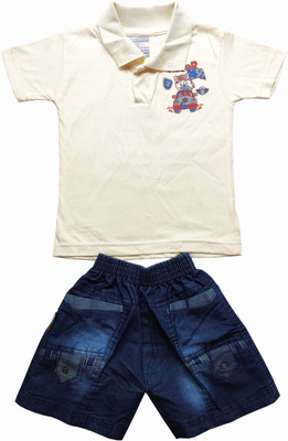 Vinson Boys Casual T-shirt Shorts(WHITE)
