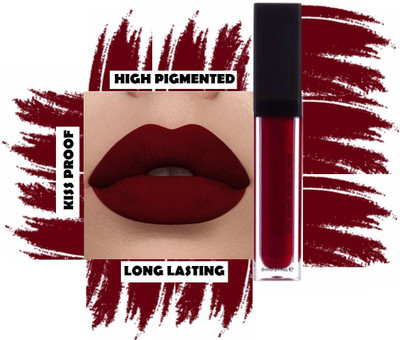 THTC New Smudge Proof & Kiss Proof Dark Maroon Matte Lipstick(MAROON, 6 g)