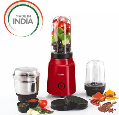 Glen Grinder 4048 Active Blender 350 Mixer Grinder (3 Jars, Red)