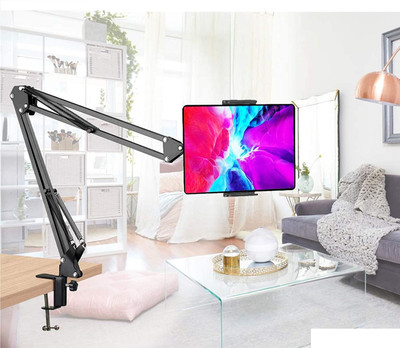 Aklin Boky Screw Base Lazy Long Arm Mobile Stand Gooseneck For 4-10.5inch Universal Tablet Mobile Holder