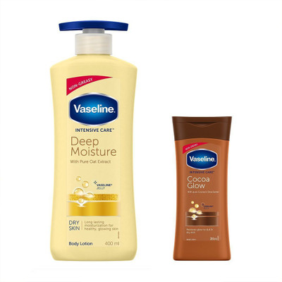 Vaseline Intensive Care Deep Moisture Body Lotion 400 ml + Intesive Care Cocoa Glow Body Lotion 200 ml(600 ml)