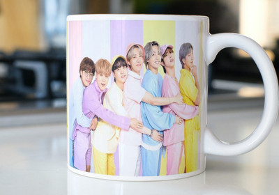 Vrantikar BTS SMALL TIM BTS BAND GROUP BTS MUG BTS GROUP COFFEE MUG BTS COFFEE MUG PRINTED Ceramic Coffee Mug(330 ml)