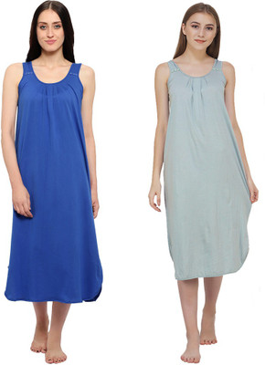 Blazon Women Nighty(Dark Blue, Grey)