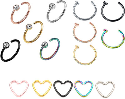 YELLOW CHIMES Stainless Steel Nose Ring(Pack of 27)