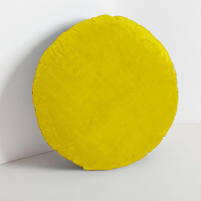 PriMaryHoMe Microfibre Solid Cushion Pack of 1(Yellow)