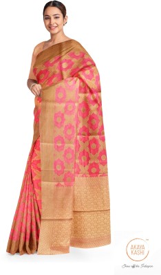 AKAYA KASHI Woven Bollywood Silk Blend, Cotton Silk Saree(Pink)