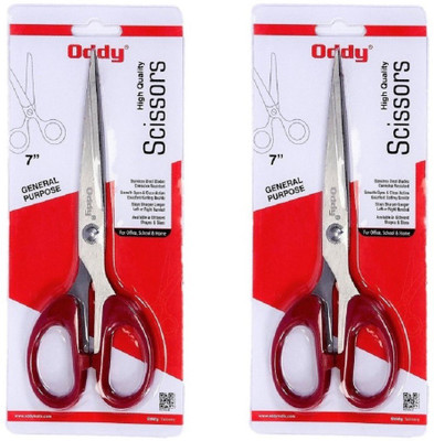 Oddy Multipurpose Scissors 7 INCH PACK OF 2 Scissors(Set of 2, Red)