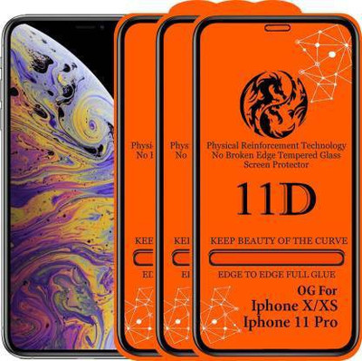 ZPT Tempered Glass Guard for Apple iPhone X(Pack of 3)