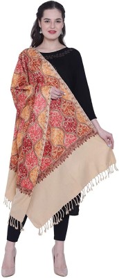 Kashmiri queen Wool Printed Women Shawl(Multicolor)