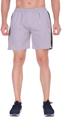 Three brothers Color Block Men Grey, Light Blue Basic Shorts