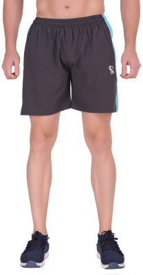 Three brothers Color Block Men Grey, Light Blue Basic Shorts