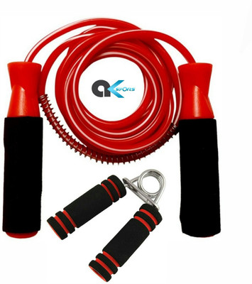 A.K Sports & Fitness Ball Bearing Foam Handle Skipping Rope With Hand Grip Combo Freestyle Skipping Rope(Black, Red, Length: 259 cm)