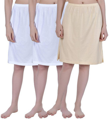 Aimly Solid Women Pencil White, Beige Skirt