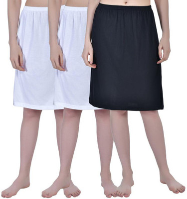 Aimly Solid Women Pencil White, Black Skirt