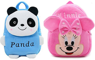 A Little Swag BM-combo of 2 pink minnie, blue panda_1336 12 L Backpack(Multicolor)